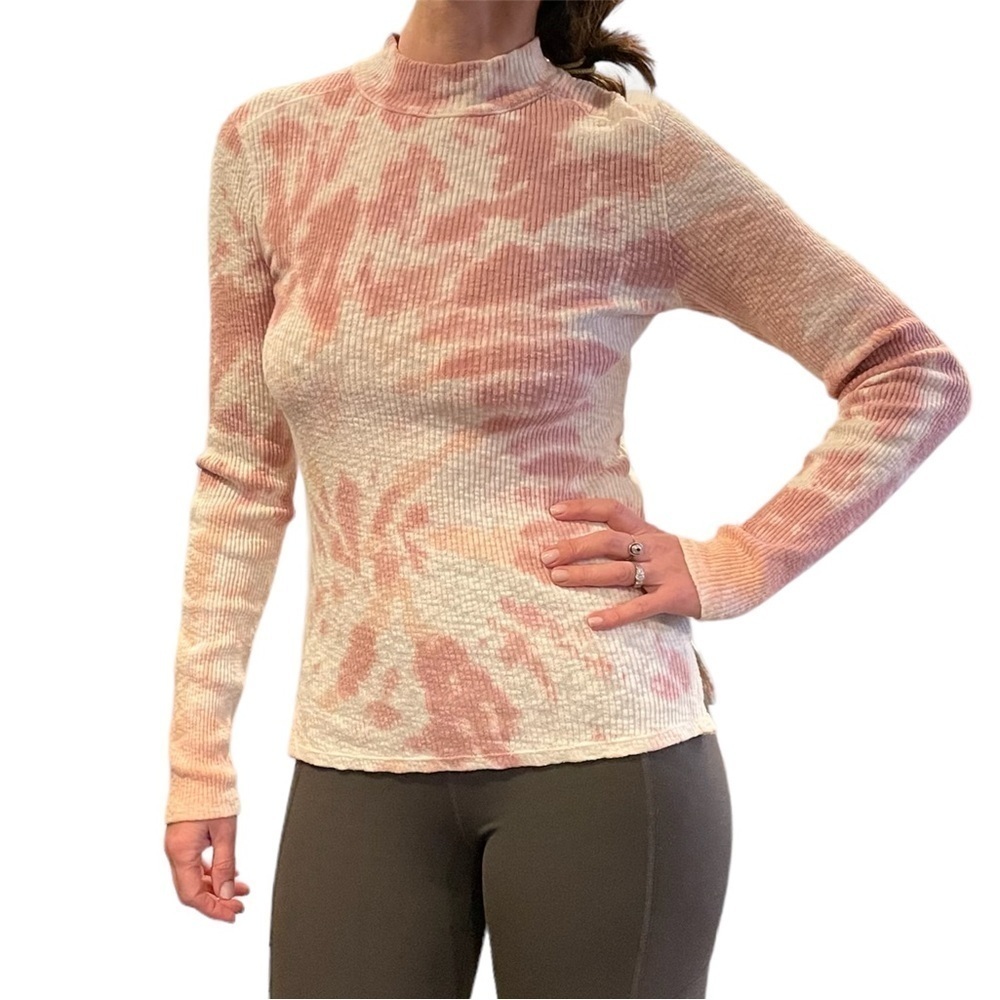 Free People We the Free Mock Neck Tie Dye Top